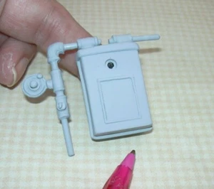 Miniature "Town Square" Grey Gas Meter for DOLLHOUSE Exterior 1:12 - Picture 1 of 2