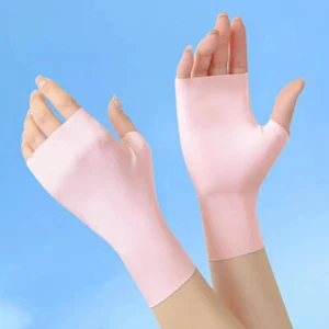 Women Fingerless Sun Protection Gloves Half Finger Sunscreen Anti-UV Gloves Soft - Picture 1 of 20