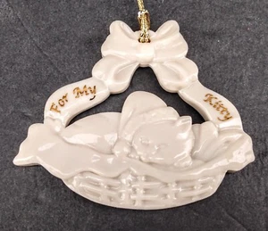 Vintage Lenox "For My Kitty" Fine Porcelain China Ornament - 24K Gold Accents - Picture 1 of 4