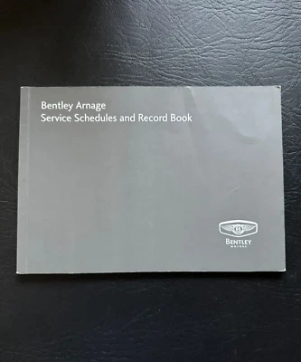 Bentley Arnage 2001 automóvil motor coche horario de servicio registro libro manual Foto 1 de 4