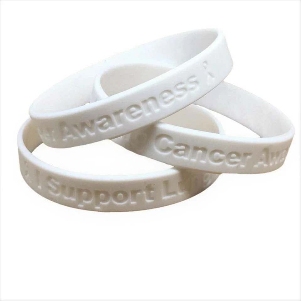 5 I Support Lung Cancer Awareness Bracelets - 5 High Quality Silicone Bracelets - Image 1 of 1