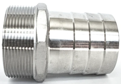 3/4" Stainless Steel Hose Barb Fitting - Hose Adapter x Male NPT - Hose Nipple - Image 1 of 4