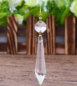 10Pcs Clear 63mm Chandelier Glass Crystal Lamp Prisms Part Hanging Drops Pendant - Bild 1 von 2