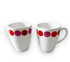 SET of (2) Waechtersbach Fun Factory Pink Polka Dot Coffee Tea Mugs Cups GERMANY - Picture 1 of 11