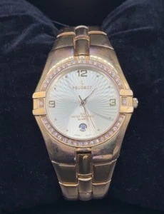 Peugeot Round Goldtone Quartz Women's Wristwatch - W74 - Picture 1 of 6