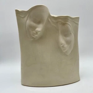 Jarrón jardinera de dos caras 1988 cerámica firmada por artista Yanny MCM estilo raro - Imagen 1 de 20