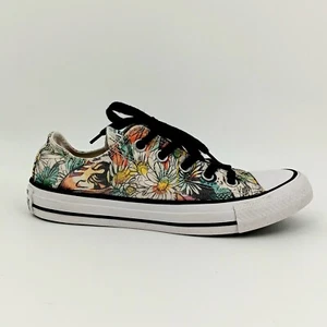 Converse All Stars, Low Top Tennis Shoes Daisy Flower Print, Size 6 Woman's SH - Picture 1 of 9