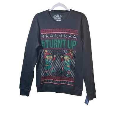Sudadera de manga larga American Rag CIE para mujer Christmas Elf "#TURNT UP" talla M Foto 1 de 4