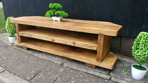 Corner Rustic Pine TV Unit solid wood stand/cabinet -rustic pine finish 130 cm - Picture 1 of 7