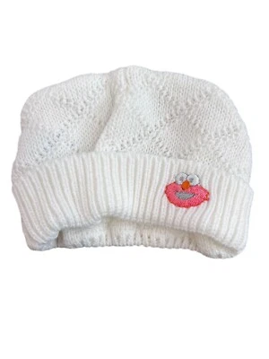 Gorro de bebé tejido blanco vintage Elmo 0/9 Mos Sesame Street acrílico Foto 1 de 4