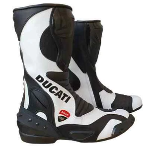 New Ducati Leather Motorcycle Boot For Men Rider Track Sports Shoes Ce - Imagen 1 de 2