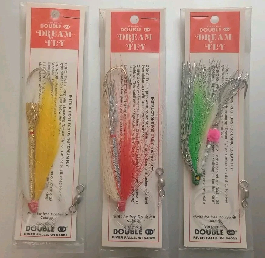 TRES Vintage GRASSL’S DOUBLE OO SALMON DREAM FLY NUEVO C Foto 1 de 1