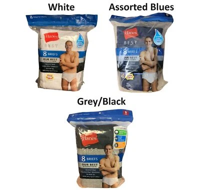 Paquete de 8 calzoncillos Hanes para hombre mejor comodidad y ajuste sin etiquetas cintura flexible sin montar Foto 1 de 3
