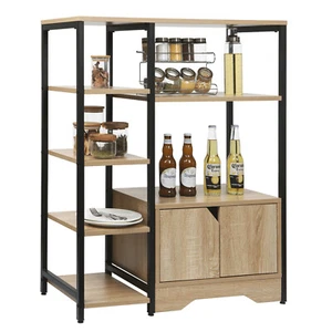 Küchenregal mit 6Fächer Standregal Mikrowellenregal Bücherregal Wohnzimmer Küche - Bild 1 von 8