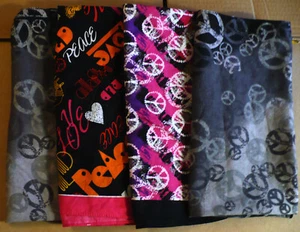 Hippie Peace Bandanas, buntes 4er Set, 100% Baumwolle, gebraucht, 20"X20" - Bild 1 von 10