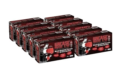 EPPCO Grease Bully MDT Red Nitrile Gloves - 7MIL - Diamond - 10 Boxes Per Case