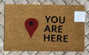 You Are Here Coir Rug Home Door Welcome Mat 17" x 28" 5/8" Thick NEW NWT - Picture 1 of 4