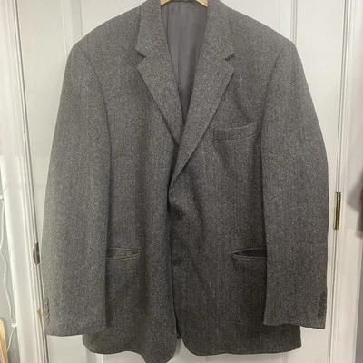 Blazer Chereskin Para Hombre Gris Espiga Mezcla Cabello Camel 48R Hecho en Italia Foto 1 de 4