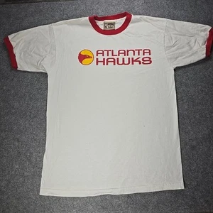 Atlanta Hawks Shirt Men Majestic Hardwood Classic Vtg USA NBA Ringer Tee Large - Imagen 1 de 10