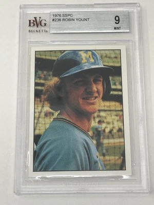 1976 SSPC #238 Robin Yount RC HOF Milwaukee Brewers Graded  BVG 9 Mint Rookie - Image 1 of 4