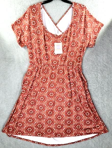 LulaRoe Alicia Kleid mit gekreuztem Rücken rot Blumen geometrisch 659-18 Damen Gr. 3XL neu mit Etikett - Bild 1 von 15