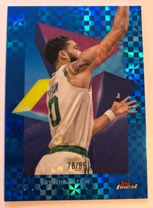 Jayson Tatum 2025 Topps Finest Blue Checkerboard Short Print /99!! - Bild 1 von 2