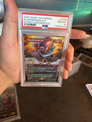 2025 MTG SECRET LAIR DROP FOIL #1756 BLASPHEMOUS ACT PSA 10 - Image 1 of 4