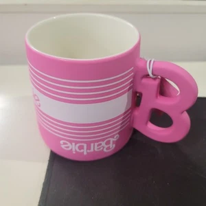 Barbie 21 oz Coffee Mug Pink CERAMIC Matte finish B for handle Mattel - Picture 1 of 4