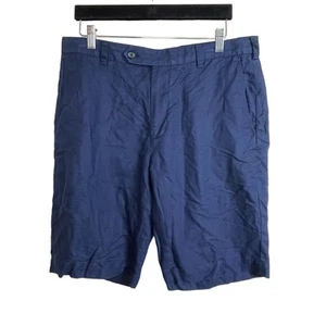 Brooks Brothers Baird McNutt Blue Linen Cotton Bermuda Shorts Men's Sz 34 Preppy - Picture 1 of 6