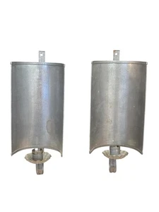 VTG Style Tin Metal Wall Sconce Pair Candle Holders Rustic Farmhouse Decor 8” - Picture 1 of 7