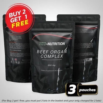 NEO-NUTRITION Neo Nutrition Grass-Fed BEEF ORGANS COMPLEX | Liver, Heart, Kidney Natural