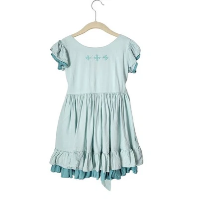 WELL DRESSED WOLF Vestido Glorioso Reliquia Azul Claro Manga Abullonada Volantes Niñas 5 Foto 1 de 4