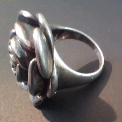 Anillo de plata de ley 925 vintage talla 7*rosa hecha a mano*joyería encontrada en el estado Foto 1 de 4