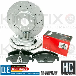 PARA AUDI Q5 (8RB) 3.0 TFSI DISCOS DE FRENO DELANTEROS PERFORADOS PASTILLAS BREMBO Y SENSOR 320mm - Imagen 1 de 7