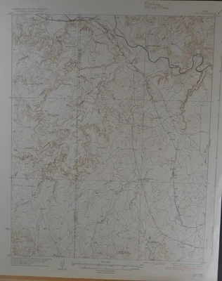 Antique Ady Texas Original USGS Topographic Map 1936 16x20 - Image 1 of 4