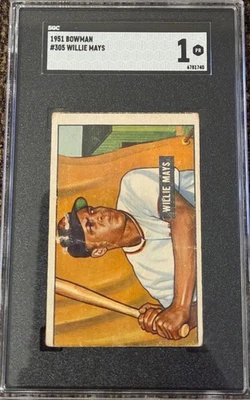 SGC PR 1 – 1951 Bowman - #305 Willie Mays – SGC Certified - Image 1 of 4
