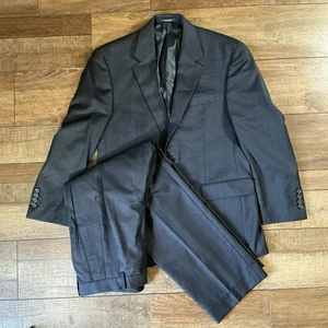 Ralph Lauren Herren 2-Teiler Wollanzug 38 S anthrazit kariert Dillard's Plissee #42717 - Bild 1 von 21