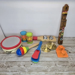 Melissa und Doug Musikinstrumente & eine Holzflöte Menge 9 Artikel Spielzeug Spielen - Bild 1 von 12