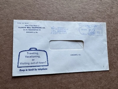 US  VOTE Thematic Meter Cover (06) 1956 Remember Your Vote +Chicago IL +PB340901 - Image 1 of 2