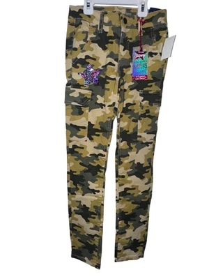 Pantalones ajustados al tobillo camuflados Vigoss para niñas talla 12 mezcla de algodón y spandex con brillantes Foto 1 de 4