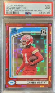 XAVIER WORTHY RC 2024 Panini Optic Preview RED PANDORA RR #398 PSA 9 MINT CHIEFS - Bild 1 von 2