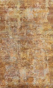 Modern Artistic Abstract Earth-Toned Handmade Area Rug 5x8 with Textured Design - Picture 1 of 12