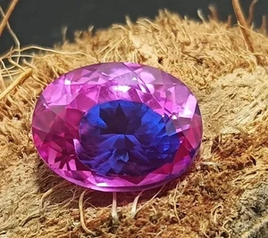 Awesome (Pitambari) Sapphire 13 Ct Oval Cut Natural Loose Certified Gemstone. - Picture 1 of 5