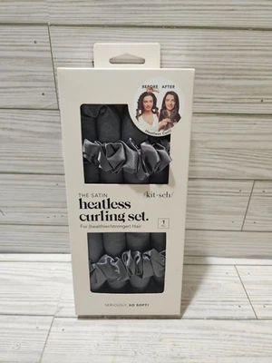 Kitsch The Satin Heatless Curling Set Charcoal Color - Image 1 of 2