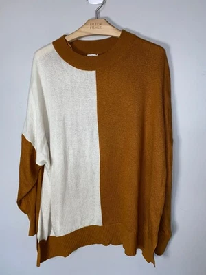 John Lewis KIN brown & white lambswool & alpaca blend jumper size L - Image 1 of 4