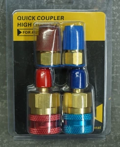 A/C AC High and Low Quick Connector Adapter Coupler Auto Manifold Gauge US - Picture 1 of 3