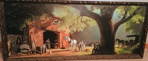 Paul Detlefsen “The Smithy” 1966 Blacksmith Horse & Buggy Days 50"x21" Framed - Picture 1 of 12