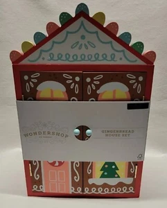 9pc Wood Gingerbread House Figurine Set - Wondershop™ Brown Target Exclusive - Picture 1 of 3