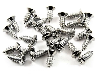 For NISSAN Chrome Interior Screws- #10 x 1/2" Long- #8 Oval Head- 25 screws #306 - Image 1 of 4