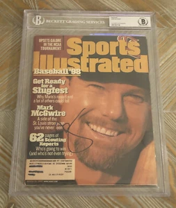 MARK McGWIRE SIGNED AUTOGRAPHED SPORTS ILLUSTRATED MAGAZINE BECKETT BAS SLABBED - Picture 1 of 3